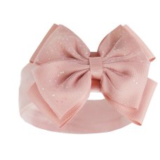 HB92-RO: Rose Gold Headband w/Glitter Bow